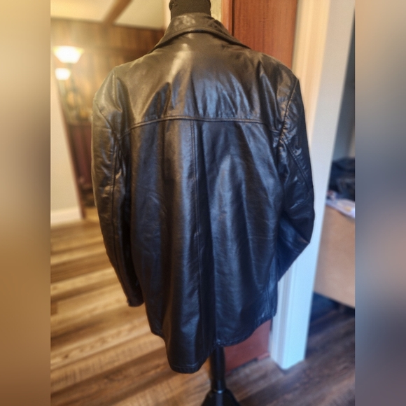 Cooper leather coat, black leather, size 44 - Picture 2 of 10
